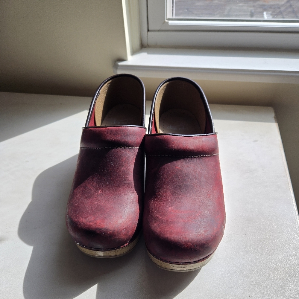 Dansko wine red clogs